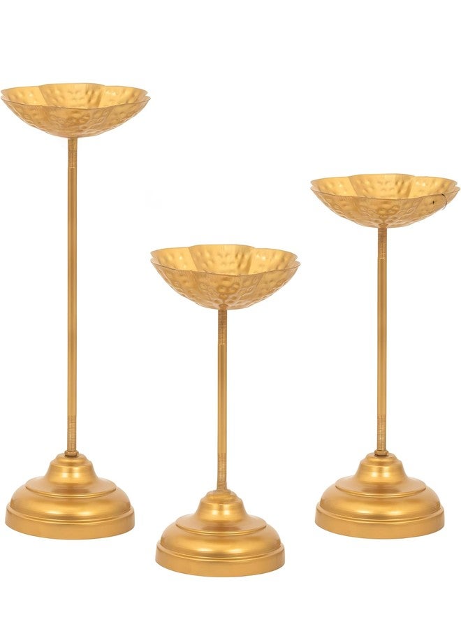 MAXXINN Decorative Urli Bowl Tealight Holder Stand | Set of 3 for Decoration Floating Diya Home Decor Showpiece for Diwali, Weddings, Anniversaries, House Warmings | Gold Finish (Set of 3) - Image 3